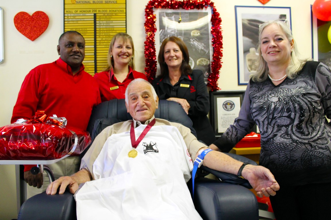 Works oldest Blood Donor