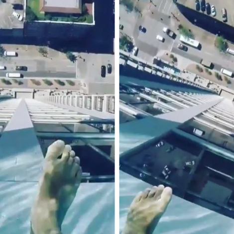 glass hotel pool