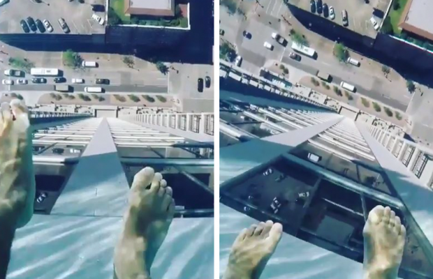 glass hotel pool