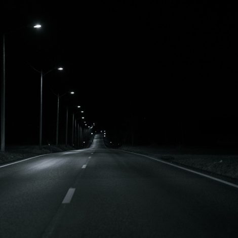 stranded car at night