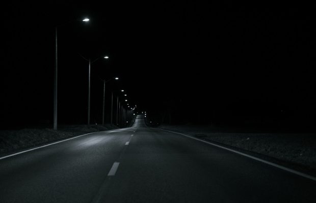 stranded car at night