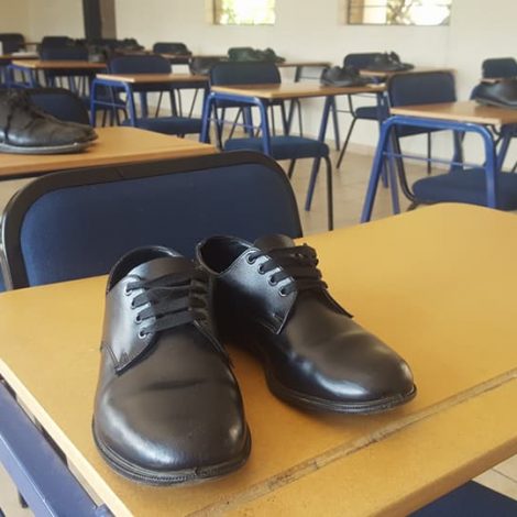 school shoes behind