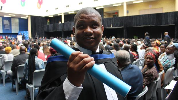 blind man graduates