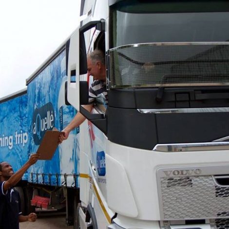 The Managing Director of aQuellé personally drove thousands of litres of water down to Cape Town