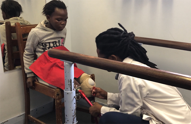 South African Firemen helps 7-year-old amputee walk again Siphosethu Ncandana and Alton Senekal
