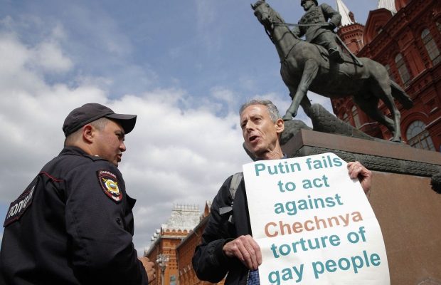 Peter Tatchell arrested Russia Worldcup Gay Protests