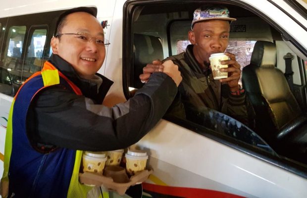 Joburg MMC and JMPD deliver coffee and a friendly handshake to thousands of taxi drivers