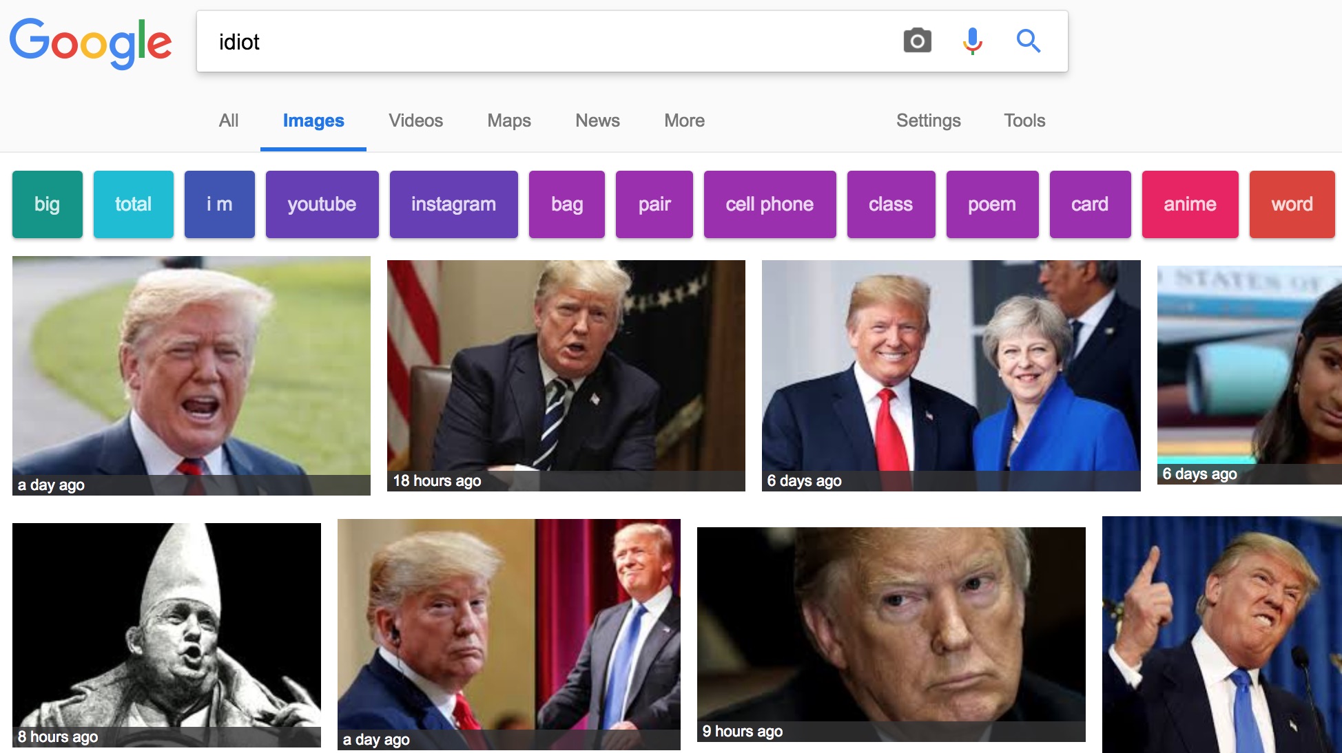 Donald Trump Idiot Google