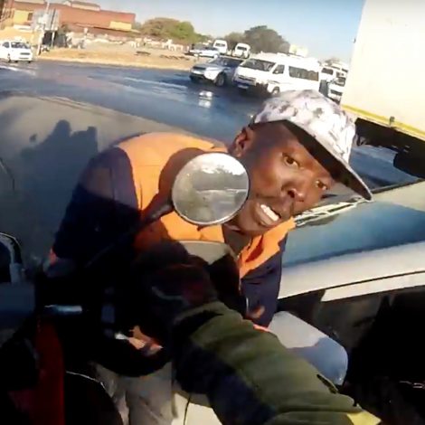 Must Watch: Biker stops a smash and grab in peak hour traffic!