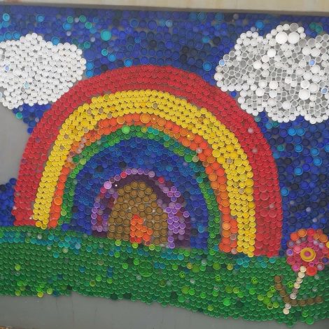Nursery school creates art piece for little hero fighting the biggest battle!
