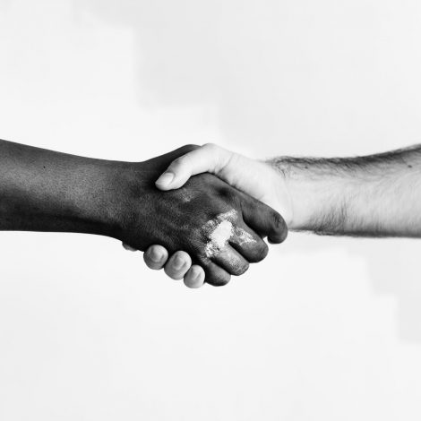 PR Stunt hands united diversity black and white South Africa