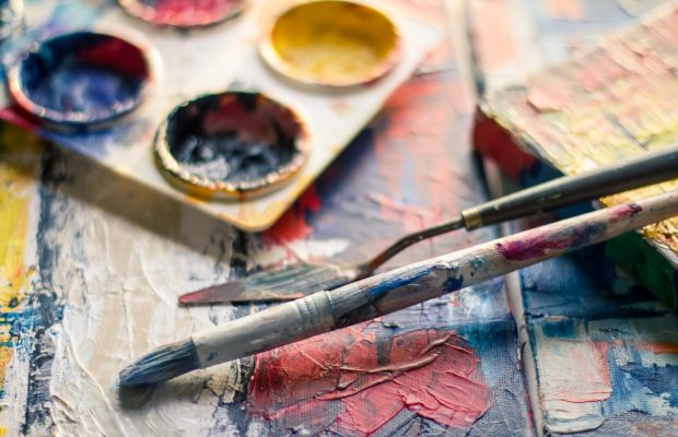 A canvas painting Granny Hobbies Painted Rocks Art Auction