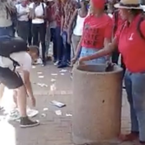 Kid goes viral for picking up trash that EFF members keep throwing on the ground.