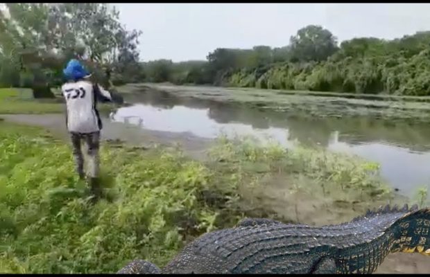 “RUN DANIEL!” Crocodile attacks fisherman and steals his fish!!!