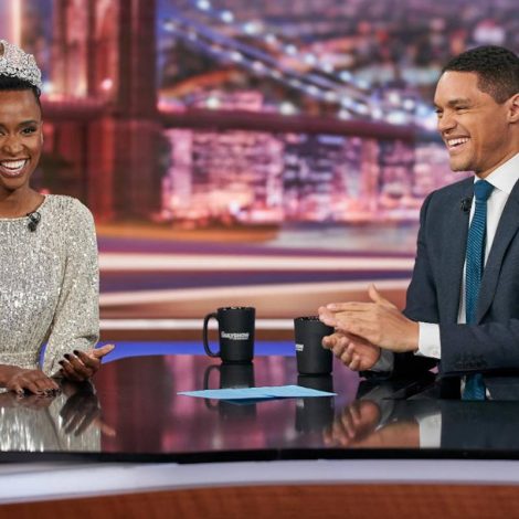 Because this is my hair... Trevor Noah interviews Miss Universe!