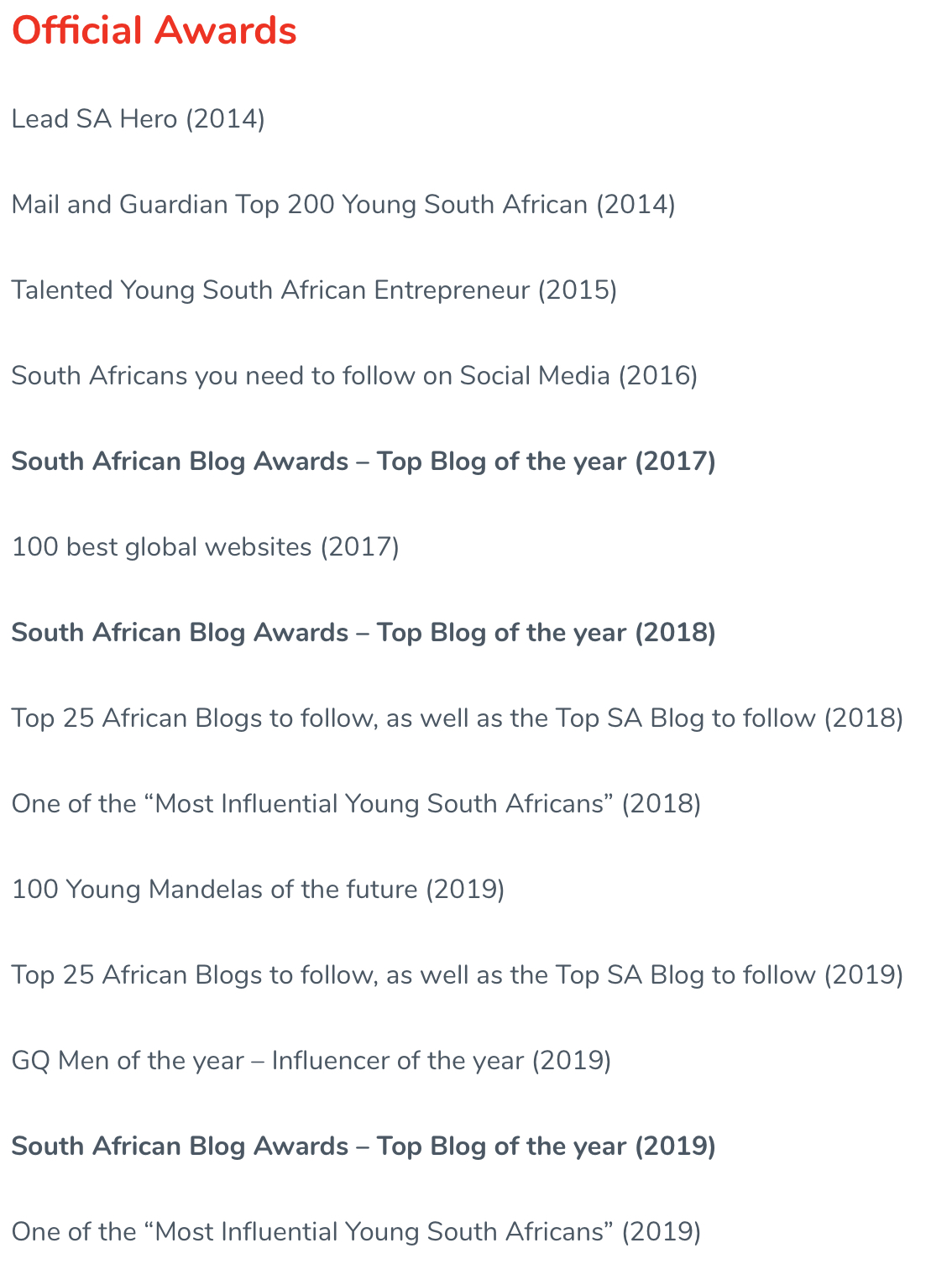 Awards - Good Things Guy named South Africa’s best Blog of the year… for 3rd year in a row!
