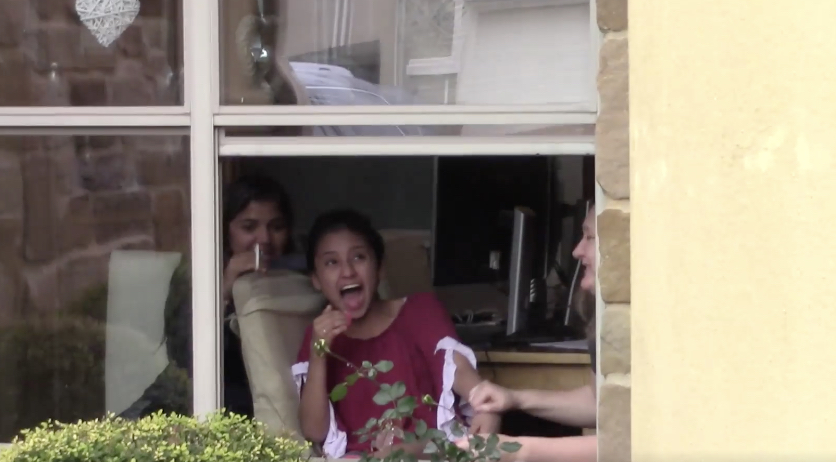 Friends stand in street and sing "Happy Birthday" to a little Cancer warrior during Coronavirus Pandemic! Leukaemia