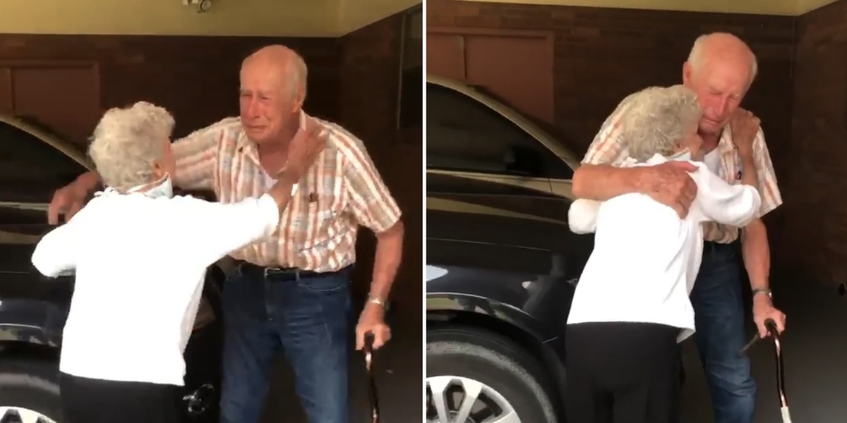 Grandpa's reaction to his wife coming home is the most beautiful thing you will see today!