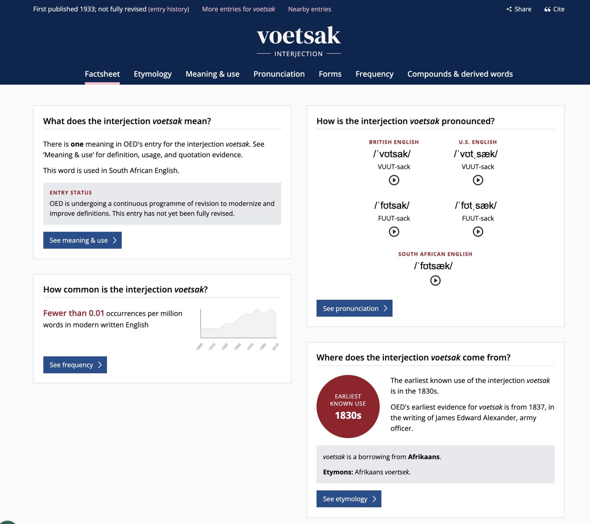 Gatvol | Voetsek | Voetsak | Oxford Dictionary