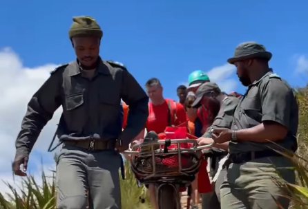 Hiker Down Table Mountain