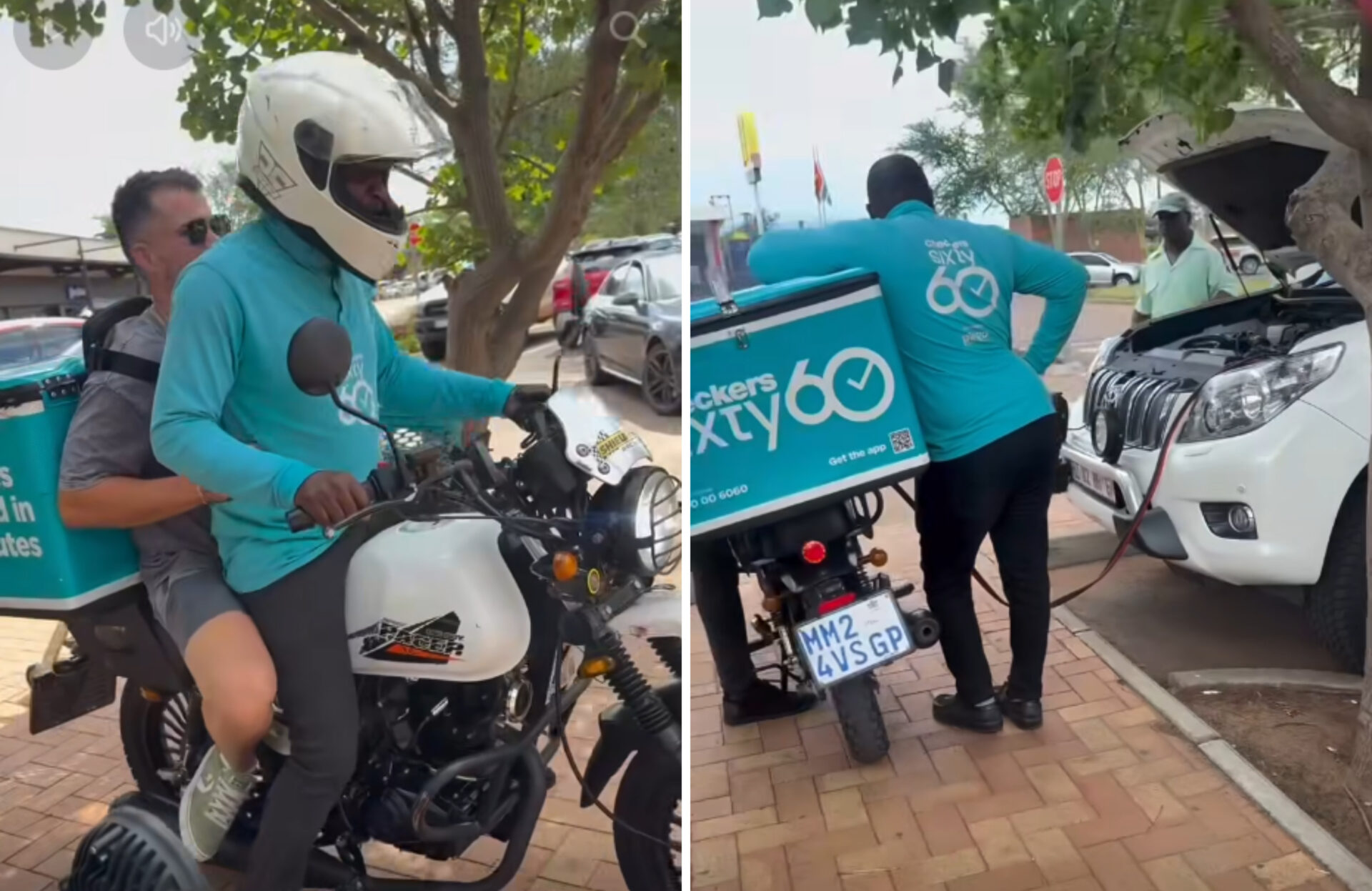 Delivery Driver Gives Stranded Motorist A Boost and A Hand Helping Hand