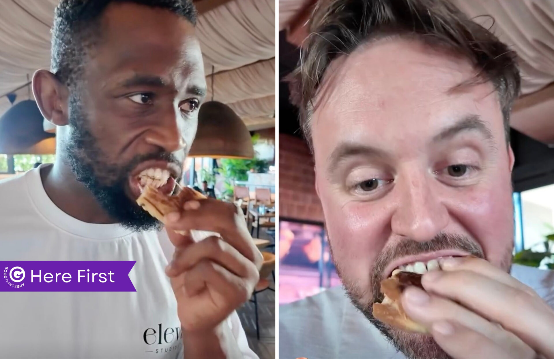 Nick Hamman Shares Lunch with Siya Kolisi
