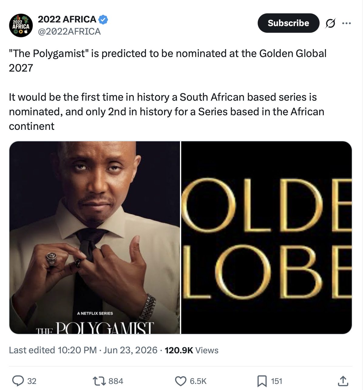 Could "The Polygamist" Make Golden Globes History for South Africa?