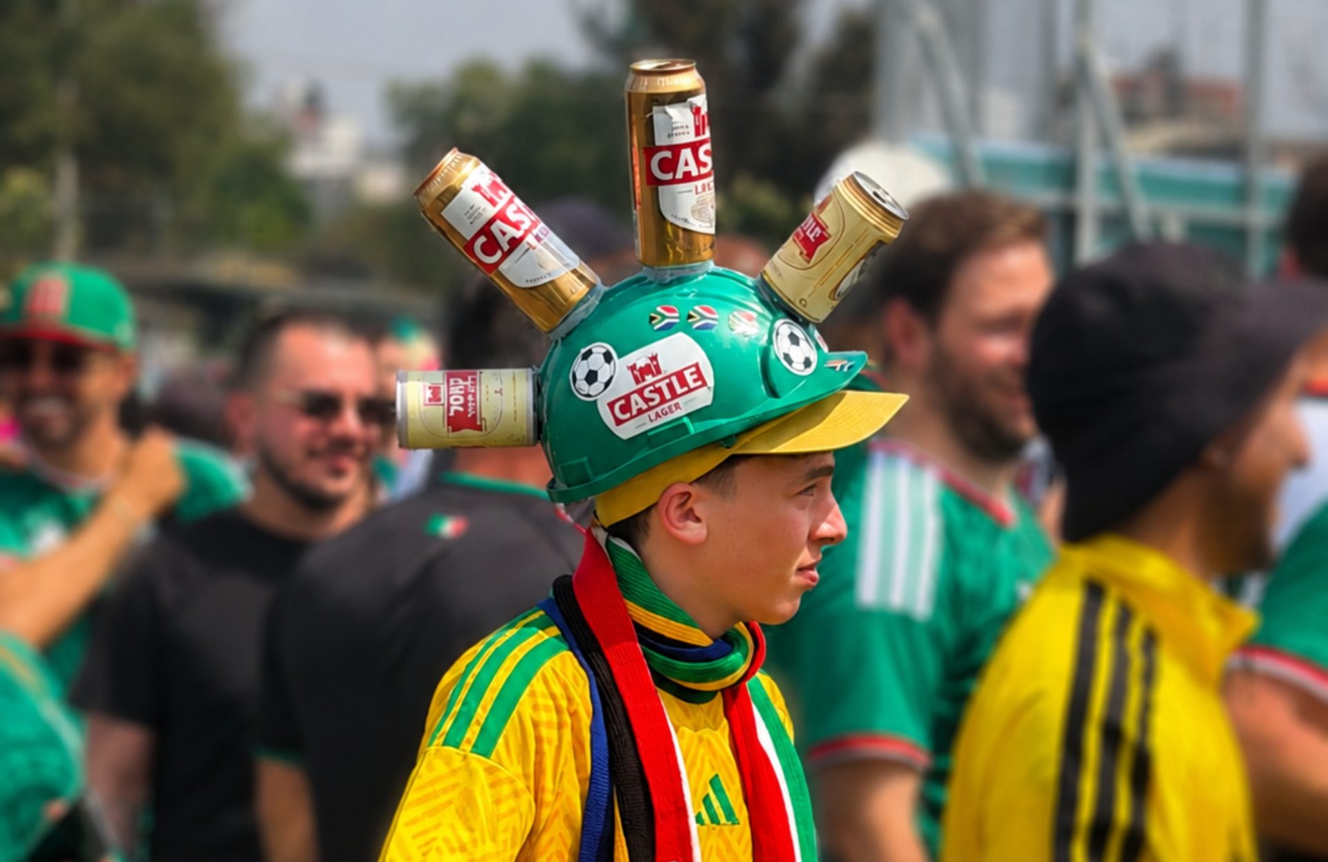 South African Fan Goes Viral in Mexico Thanks to Homemade Makarapa