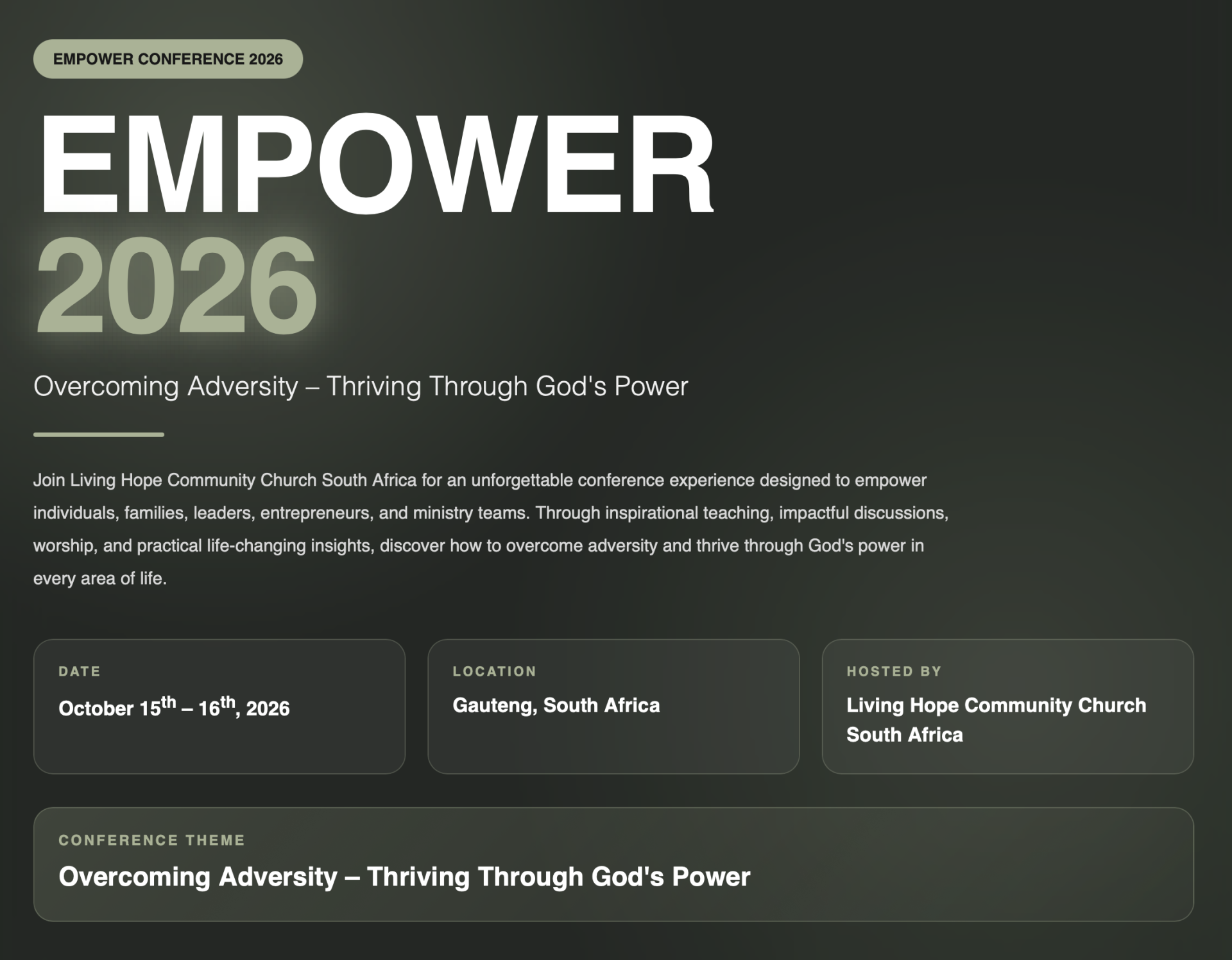 The Fake Church Scam is Back… And This Time it’s in South Africa - Living Hope Community Church, Empower 2026 Conference, Church Scam, Fake Church Scam