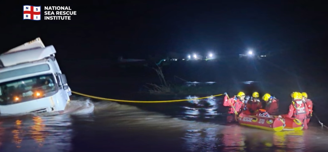 Rescuers save truck driver